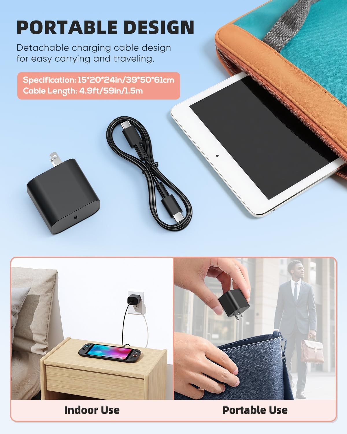 For Nintendo Switch AC Power Supply Adapter Home Wall Travel Charger Cable 2.6A