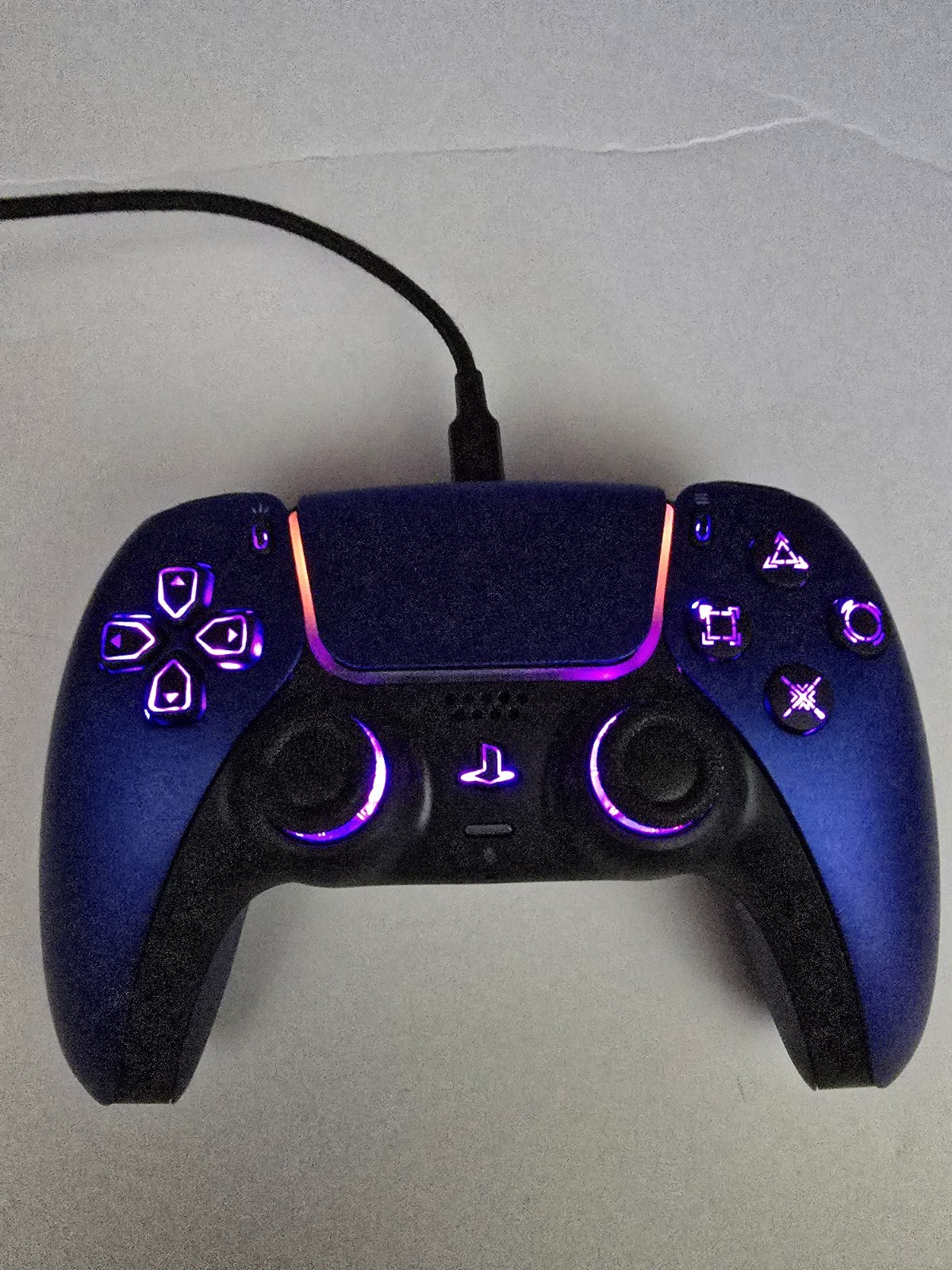 SONY COBALT BLUE PS5 LED LIGHTS CONTROLLER, 7 DIFFERENT COLORS
