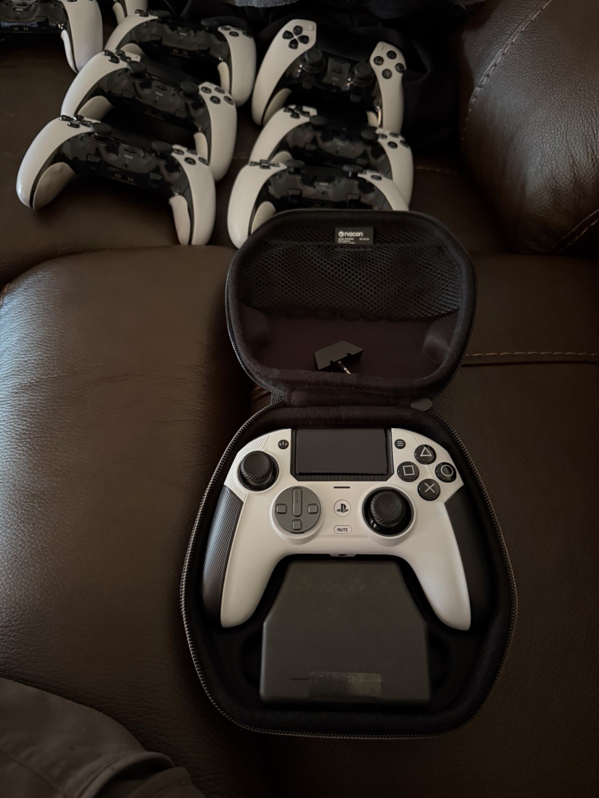 Nacon Wired White Controller for PlayStation 5 with Carry Case