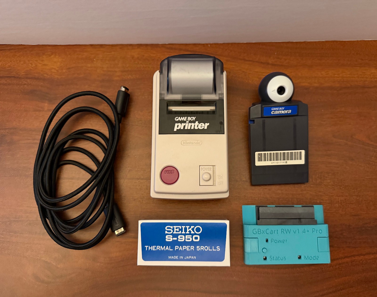 Game Boy Printer – Camera – GBxCart RW – Link Cable – and Paper