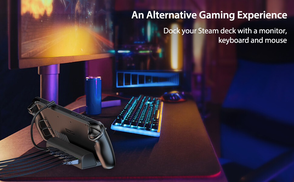 6-in-1 Steam Deck Docking Station For Valve Steam Deck Charging Game For HDMI TV