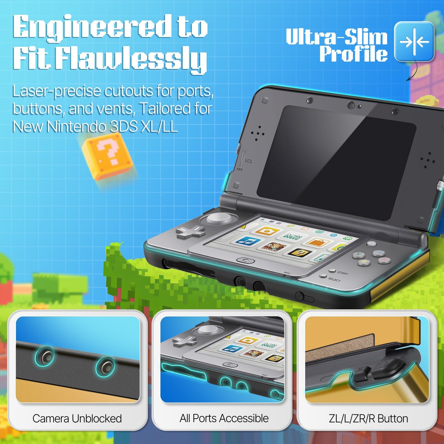 Aluminium Protective Hard Shell Skin Case Cover for New Nintendo 3DS LL XL 2015