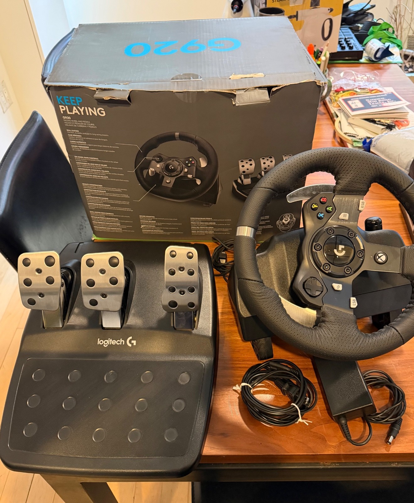 Logitech G920 Driving Force Racing Wheel and Pedal – Black