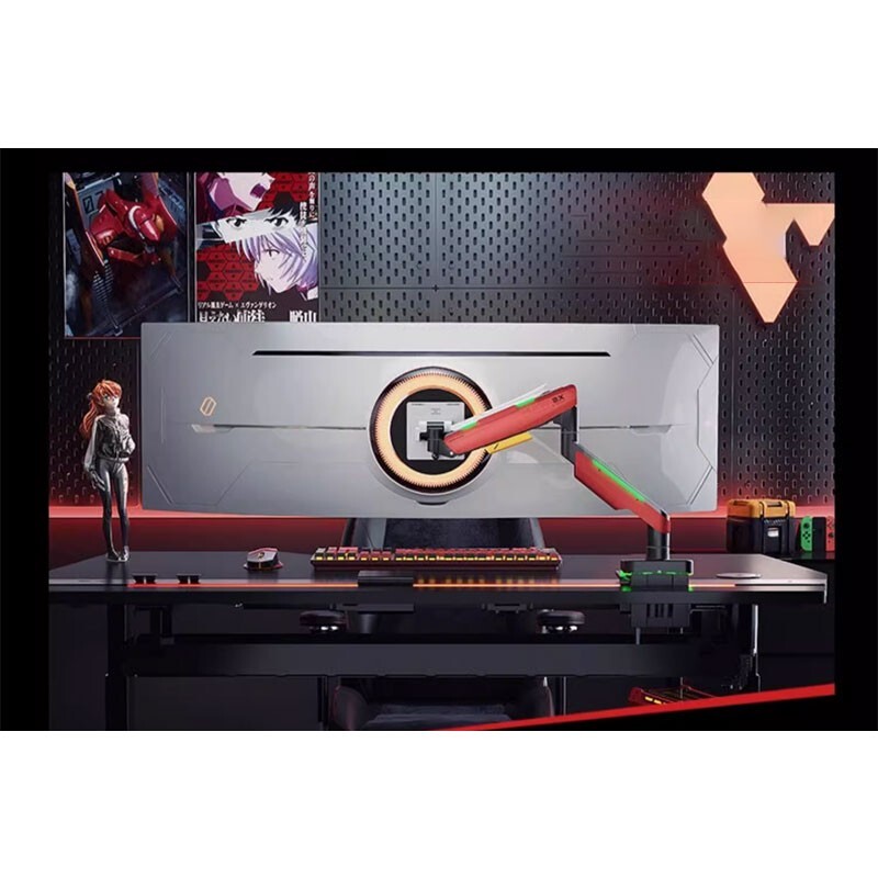 HumaneX T18-1E RGB Gaming Monitor Stand Monitor Arm (Red) with 20KG Payload