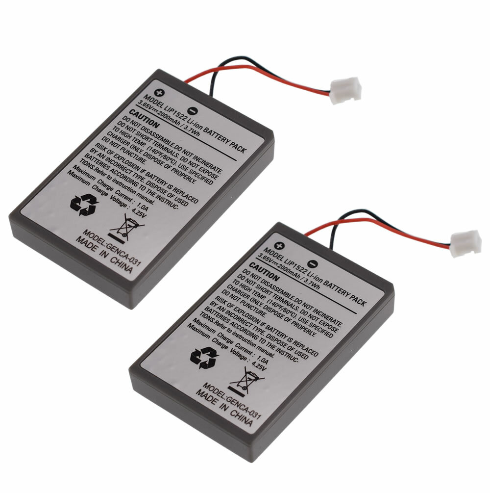 2 Pack 2000mAh 3.7V Replacement Battery for Sony PS4 Controller + Charging Cable