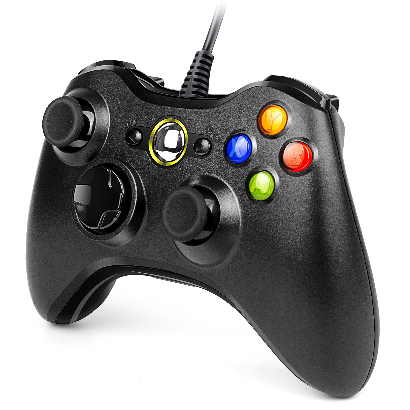 USB Wired For XBOX 360 Game Controller Wired Gamepad Console Windows PC Black US