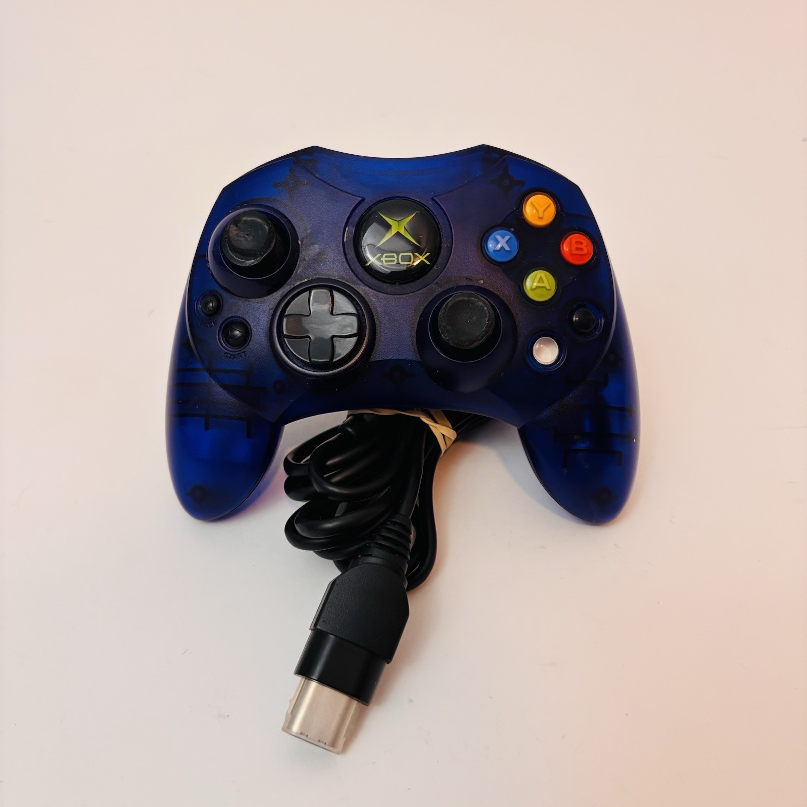 Microsoft Xbox Wired Transparent Blue Controller S W/ Breakaway Cable Untested