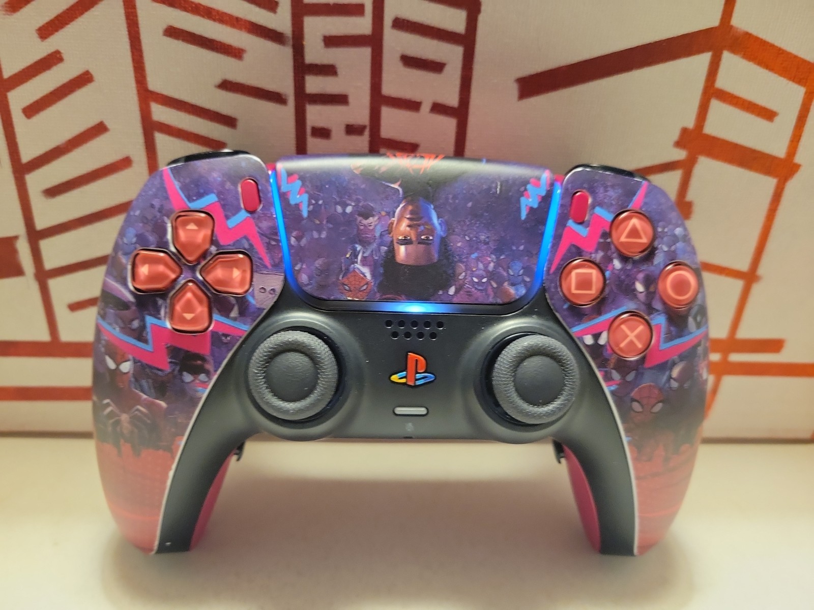 Custom Back Buttons Into The Spiderverse Ps5 Sony DualSense Controller