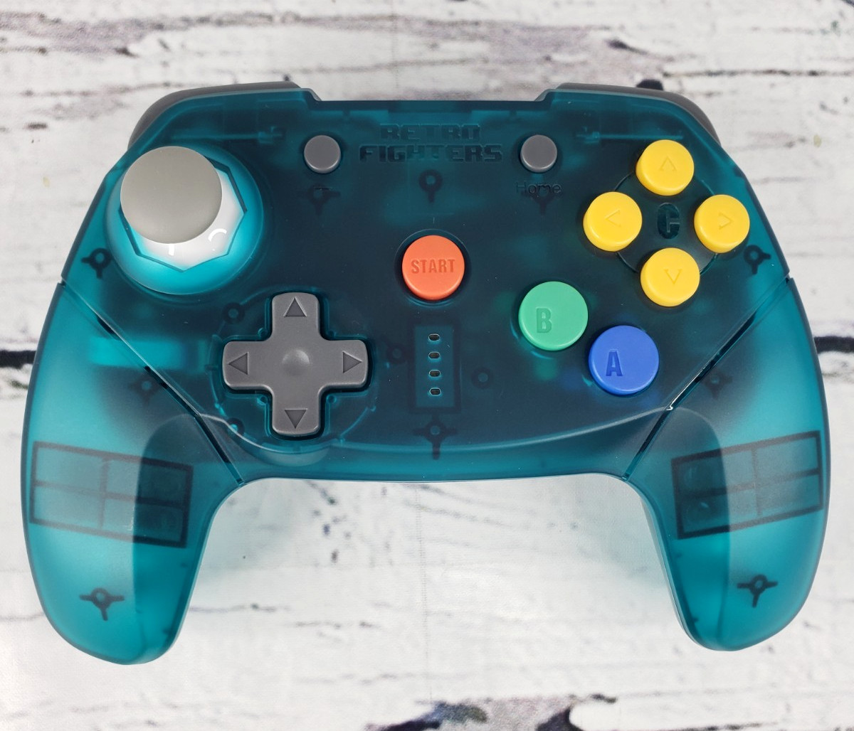 Retro Fighters Brawler64 Bluetooth Wireless Switch & PC Controller Blue-Green
