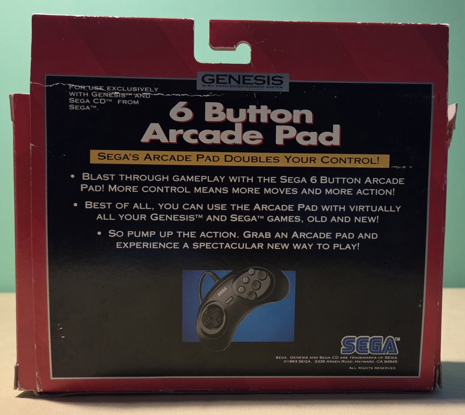 Sega Genesis- 6 Button Arcade Pad Retrobit Controller Complete in Box