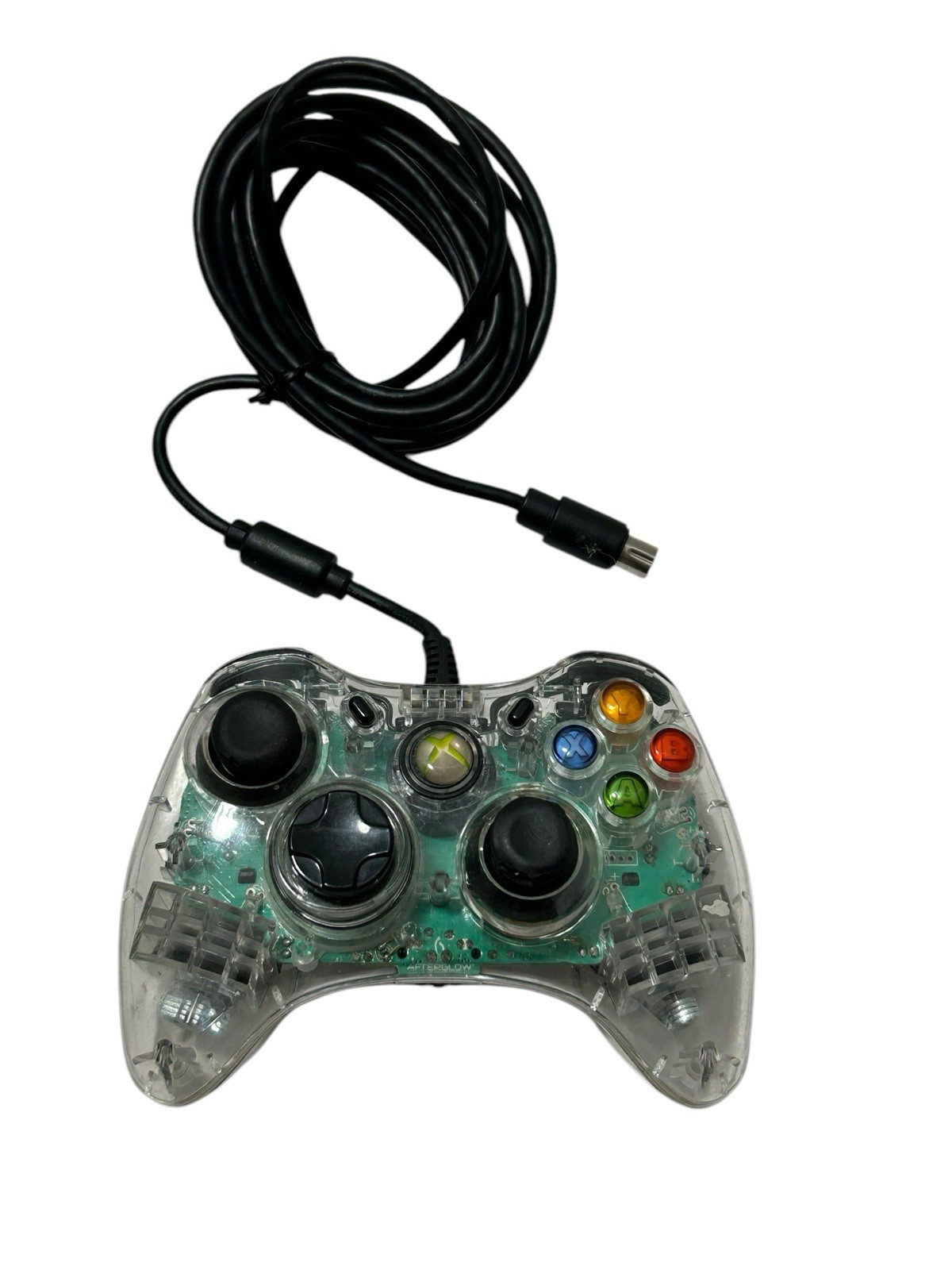 Xbox 360 Clear Remote PL-3702 Controller Afterglow Wired Blue LED Tested