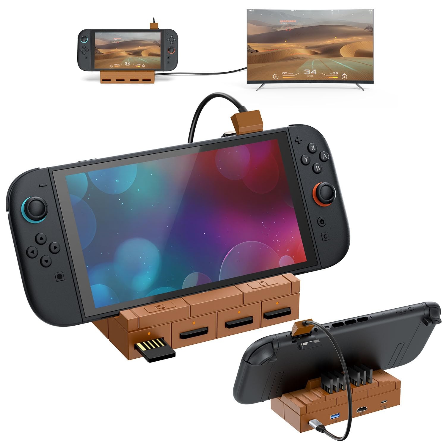 Switch 2 TV Dock with 4K/60Hz HDMI 2.0A Adapter, USB 3.0 Port, Portable Switc…