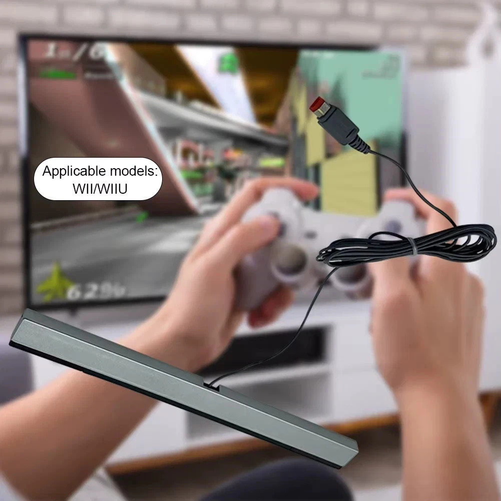 Wired Remote Motion Sensor Bar IR Infrared Ray Inductor for Nintendo Wii / Wii U