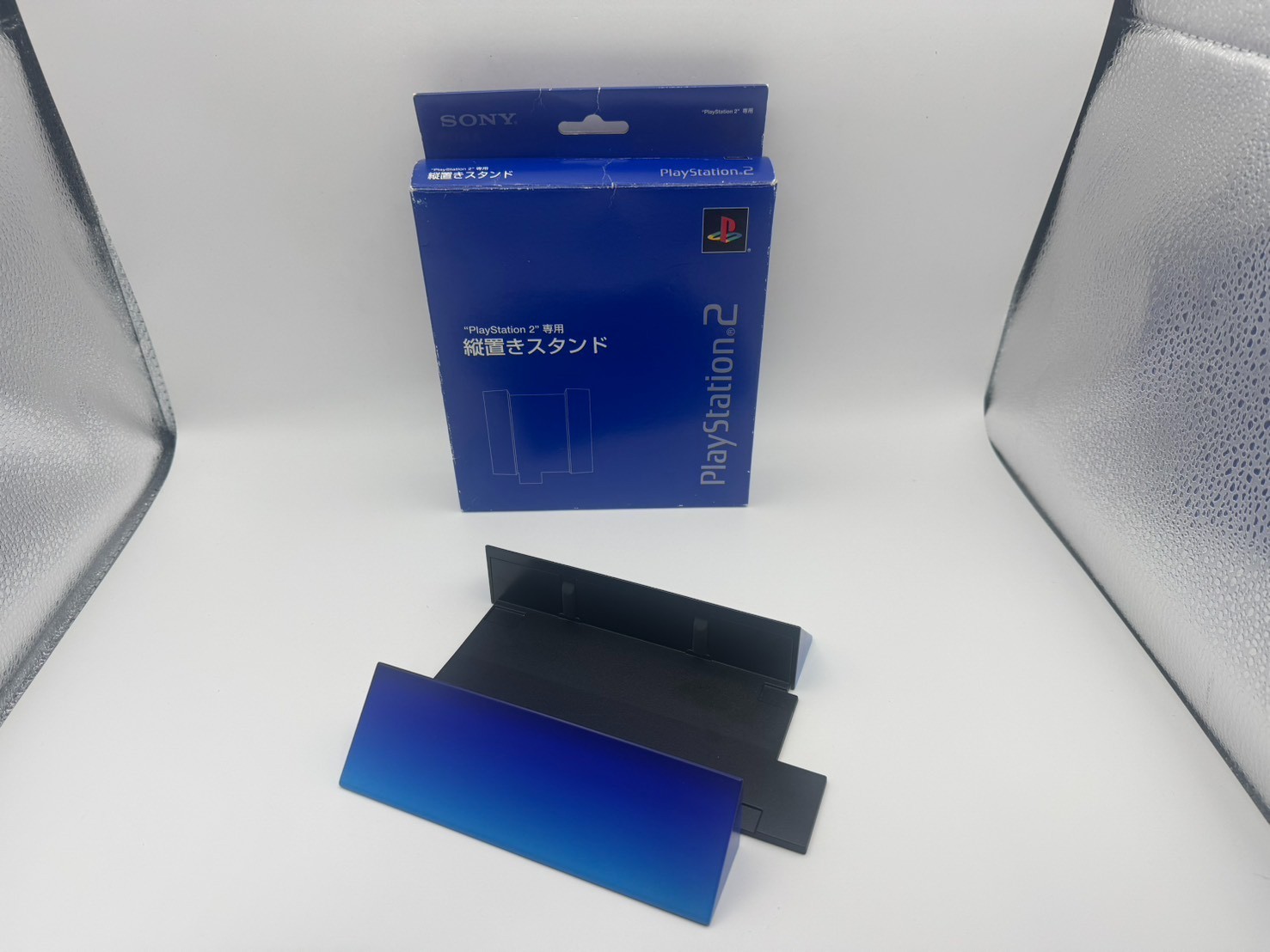 Official Sony PlayStation 2 PS2 Vertical Stand Blue SCPH-10040 Blue Black w/ Box