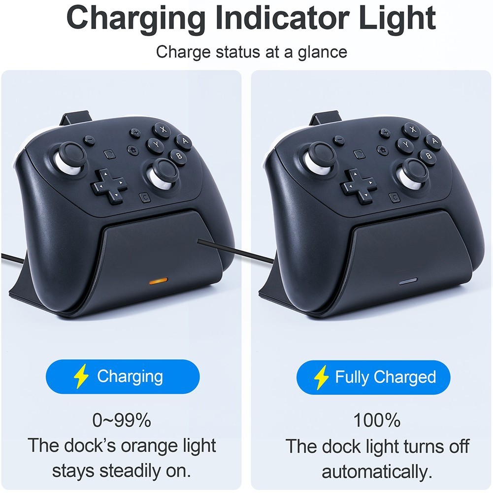 ABS Charging for Switch for 2 Pro Controllers with Visual Charge Status
