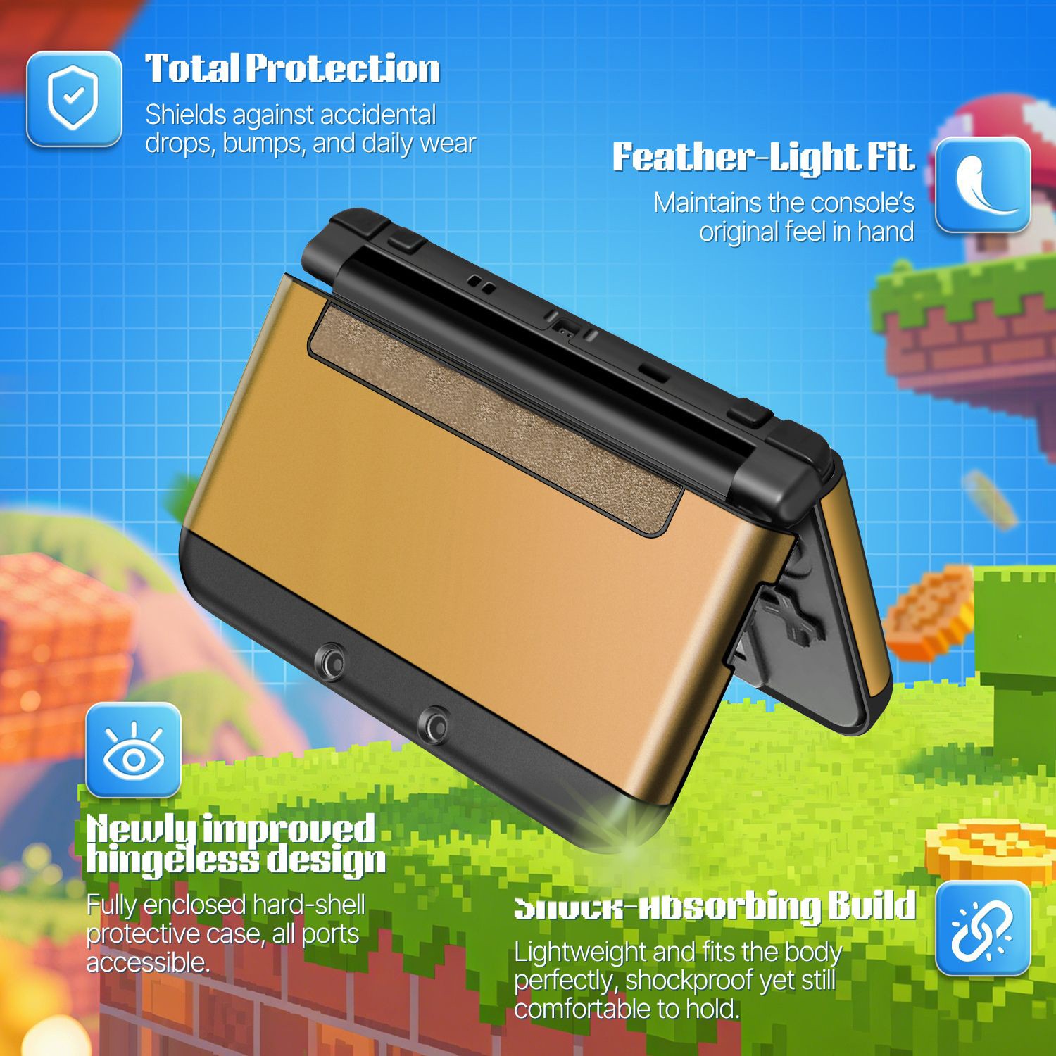 Aluminium Protective Hard Shell Skin Case Cover for New Nintendo 3DS LL XL 2015