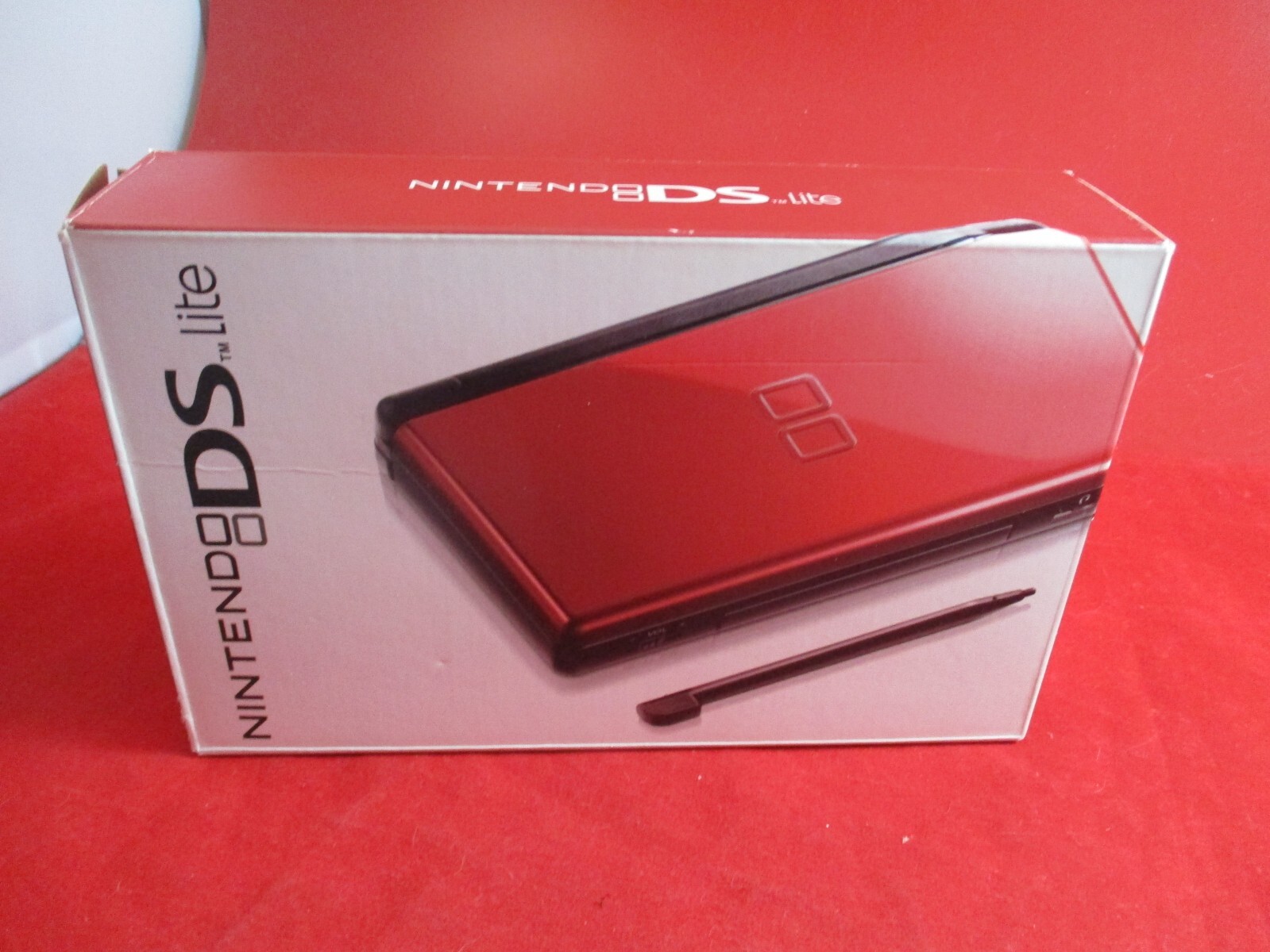 Nintendo DS Lite System Crimson Red Console Empty Box ONLY + Damaged Manual