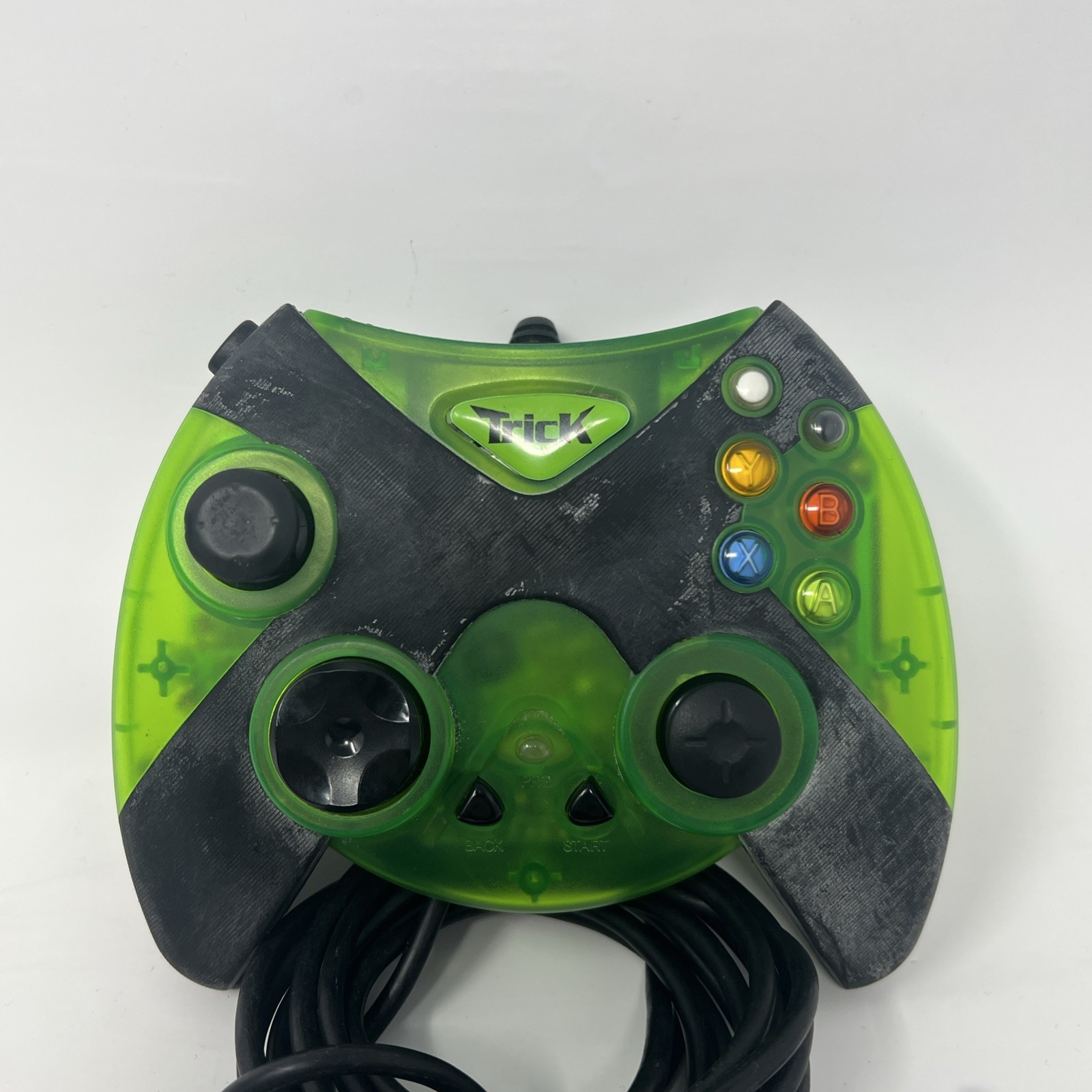 Pelican Trick Controller Green Black Xbox Original PL-2001 PL-2002 W Cable Works