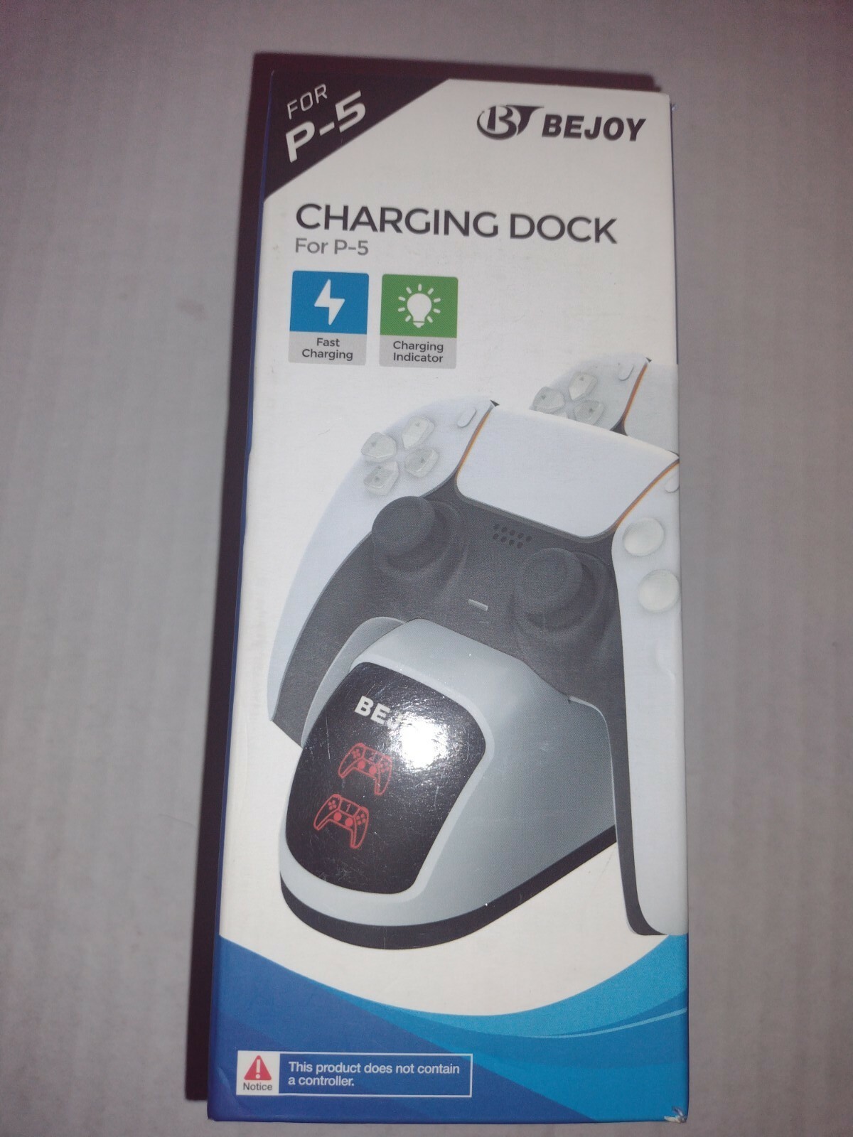 BEJOY Newest PS5 Charging Station, Dual PS5 Controller Charger with LED