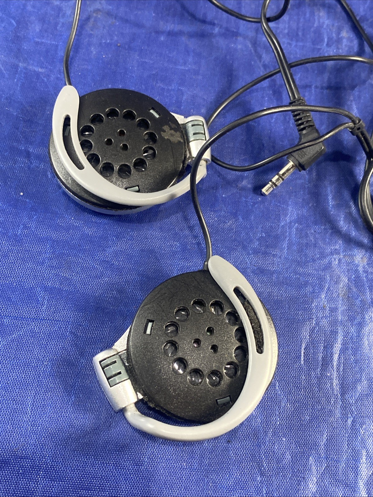 Nintendo DS Headset Original Silver & Red Earphones Ear Clips TESTED