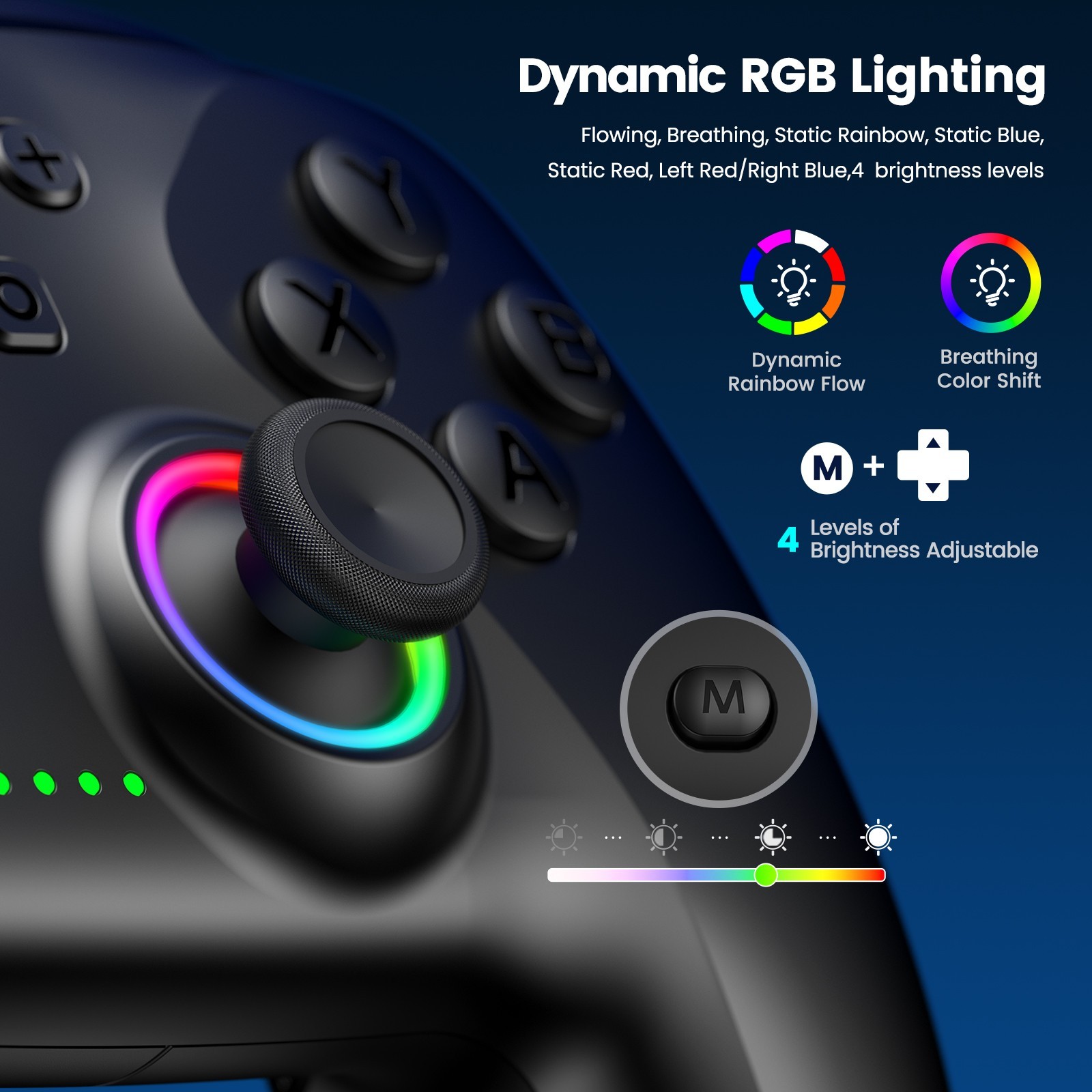 Wireless Bluetooth Controller PC Controller with Holder Hall Effect Joystic