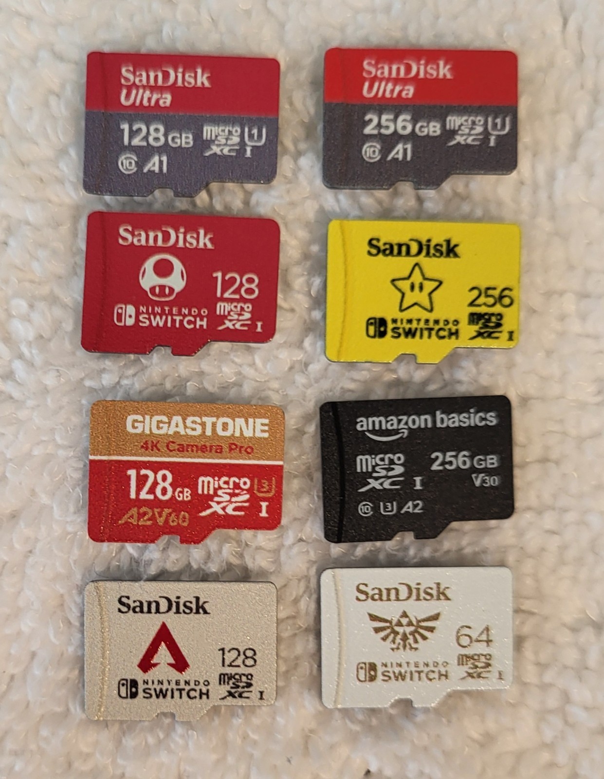 8 Micro SD Card Lot 256GB, 128GB, 64GB, SanDisk, Nintendo Switch