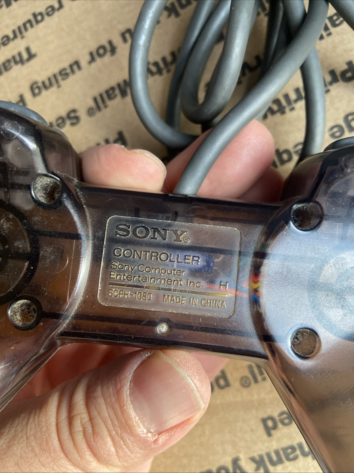 Playstation PS1 PS2 Controller Smoke Gray Clear Transparent SCPH-1080