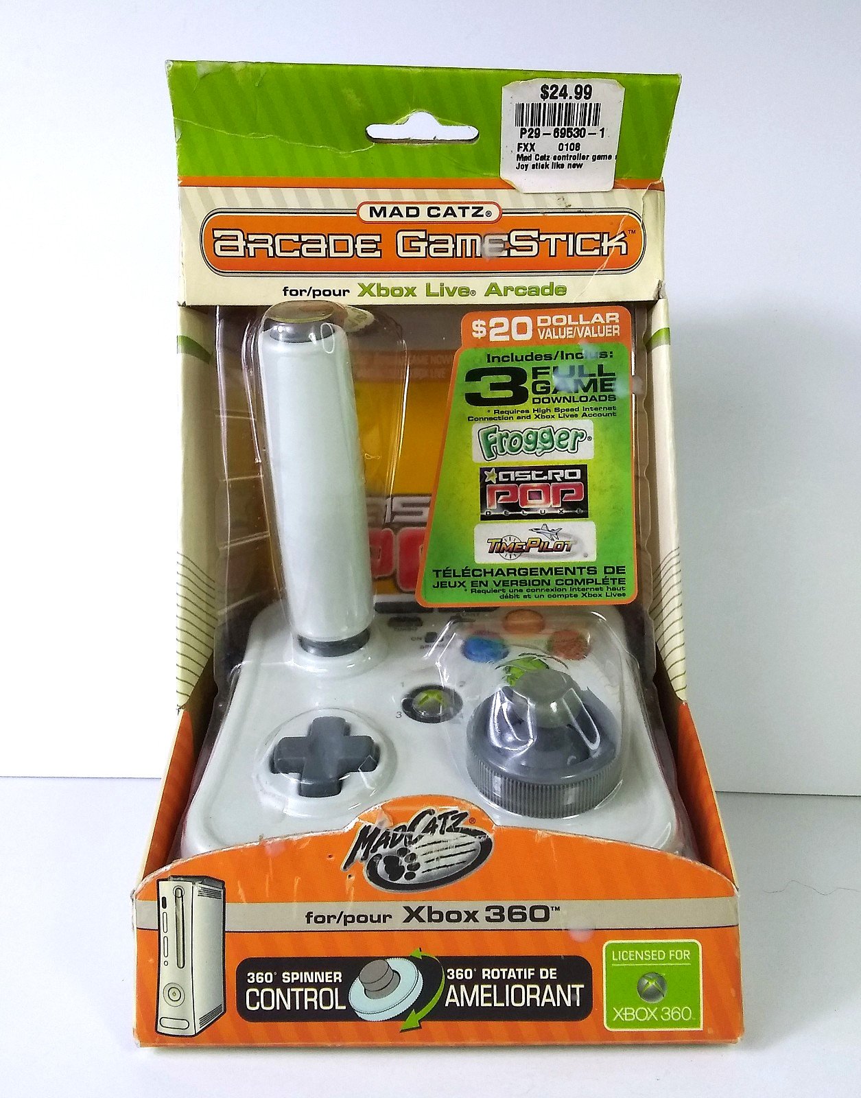 Mad Catz Arcade GameStick for Xbox 360 USB White 4758 New in box * READ