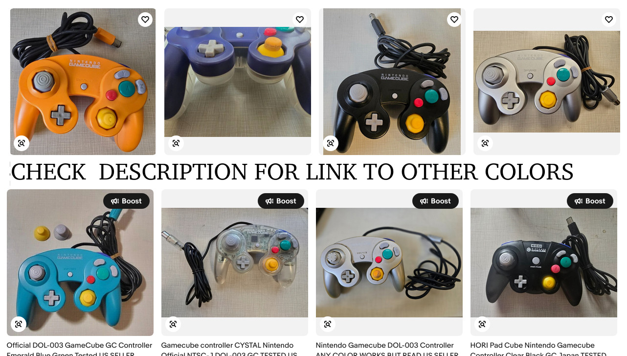 Nintendo Official GameCube Controller Blue Indigo NGC DOL-003 US SELLER