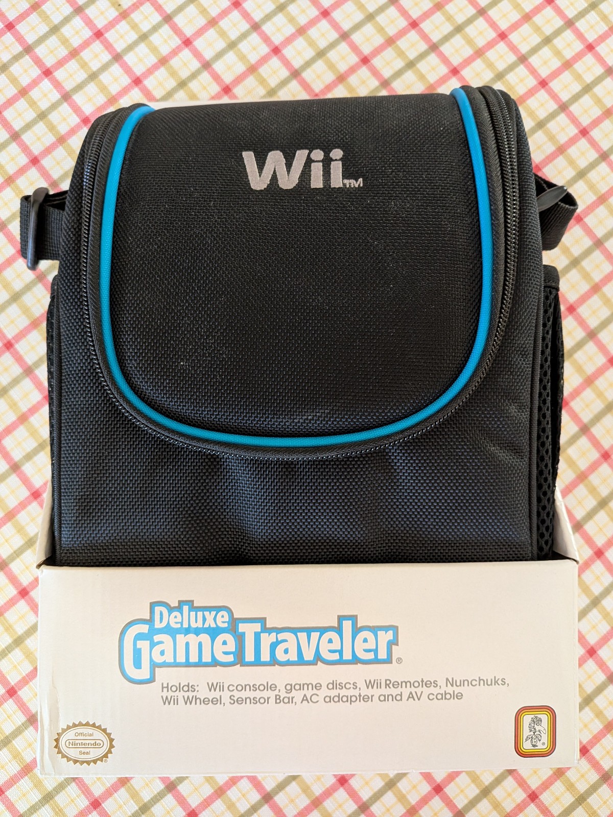 Nintendo Wii Black Storage Bag Deluxe Game Travel Console Carrying Case W/Strap