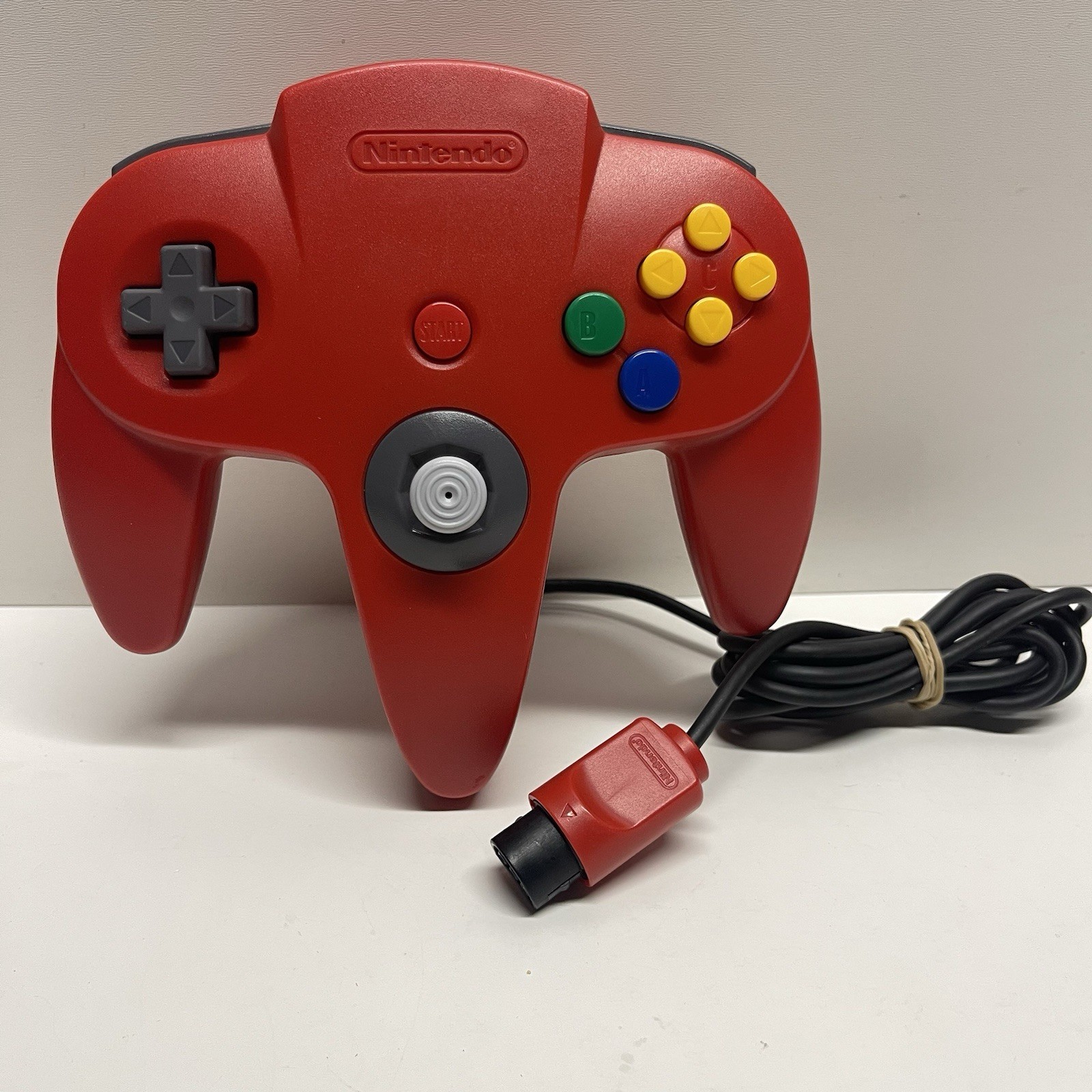 Nintendo 64 Red Controller NUS-005 Official N64 OEM TESTED Works! Tight Stick!