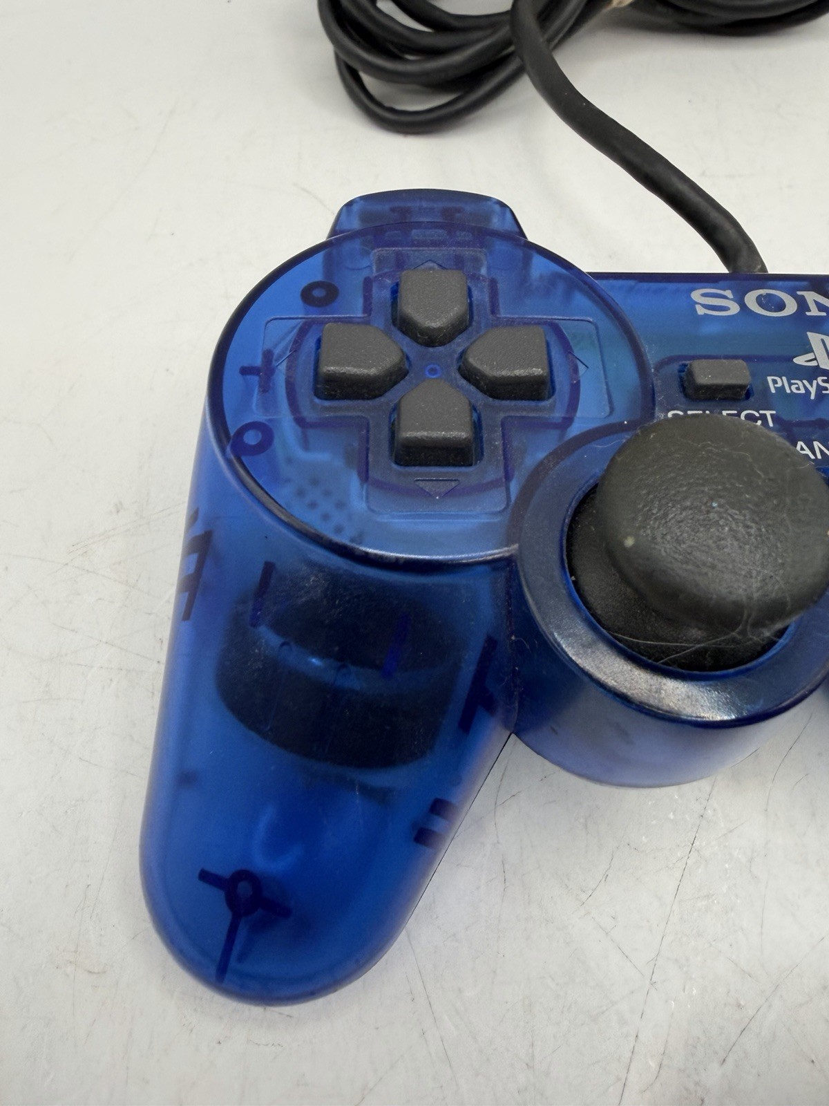 Sony PlayStation 2 PS2 Blue Clear Controllers Lot Of 2 DualShock OEM Untested