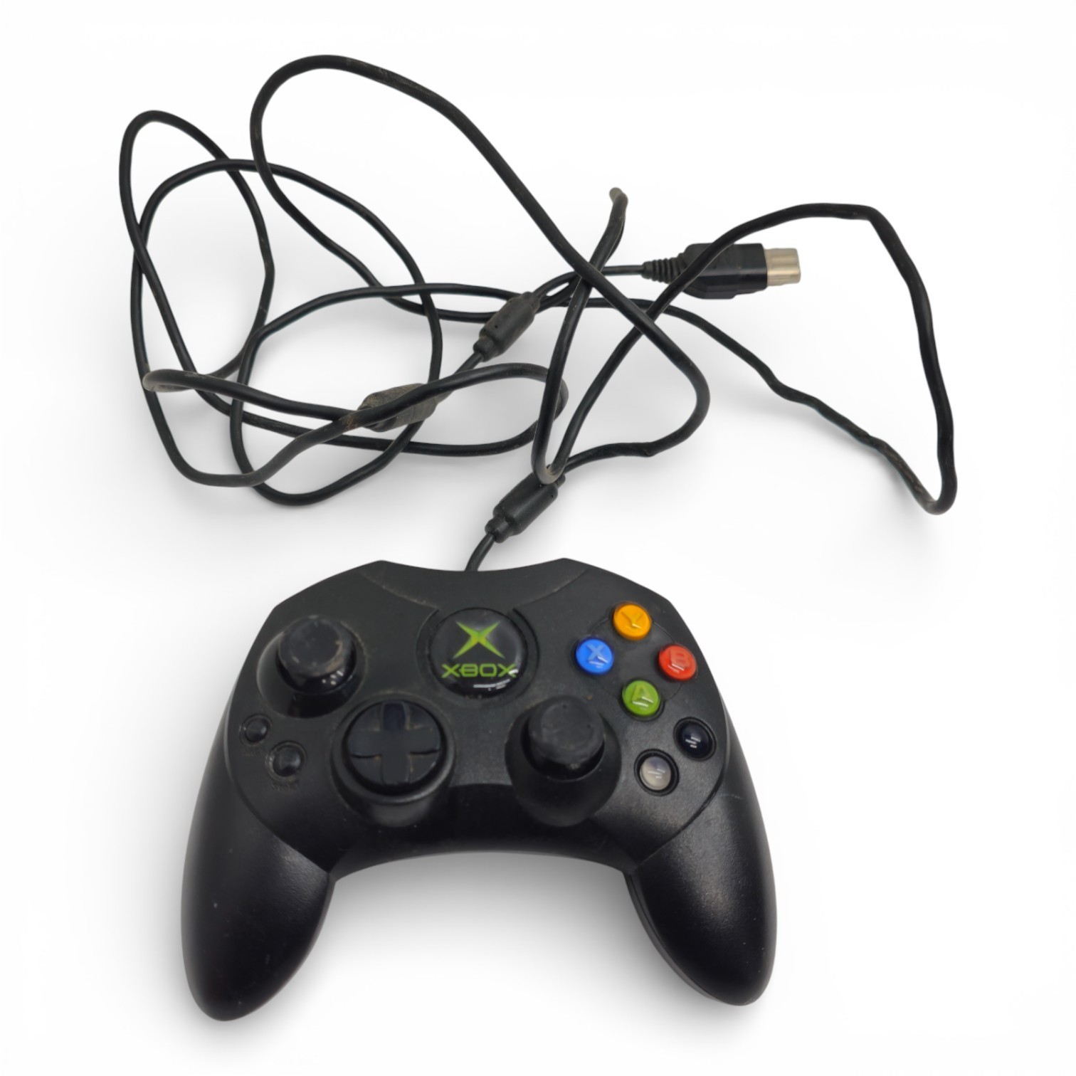 Microsoft Xbox Controller S X08-69873 Wired Gamepad Kinked Cord Untested As-Is