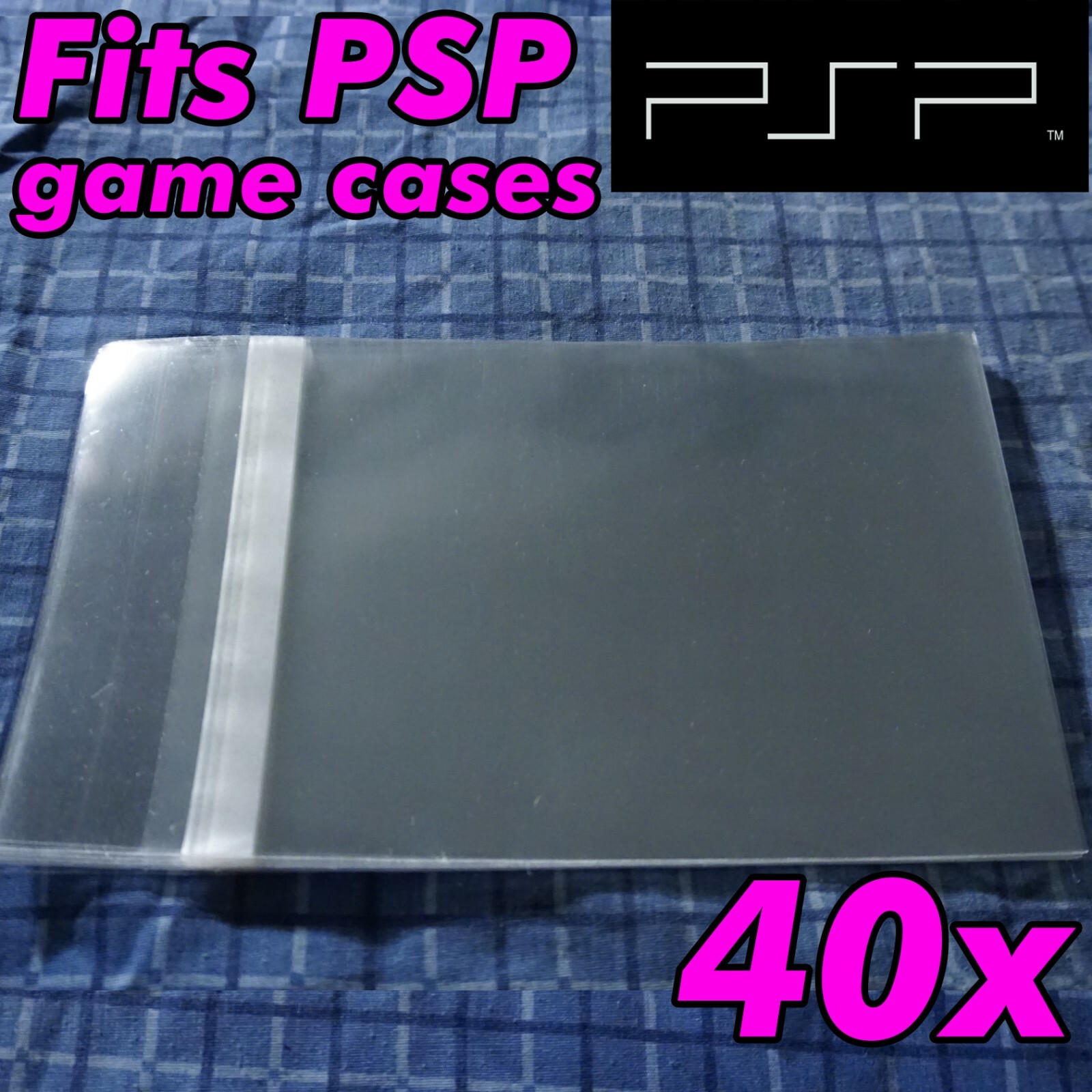 40x PSP Playstation Portable Game Case Resealable Sleeve Bags Sleeves OPP