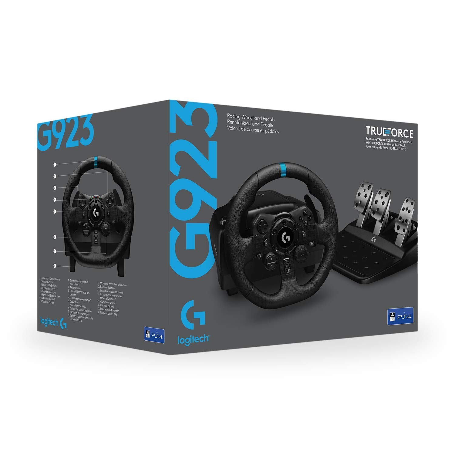 Logitech G923 Racing Wheel and Pedals, TRUEFORCE PS5, PS4, PC, Mac – 941-000147