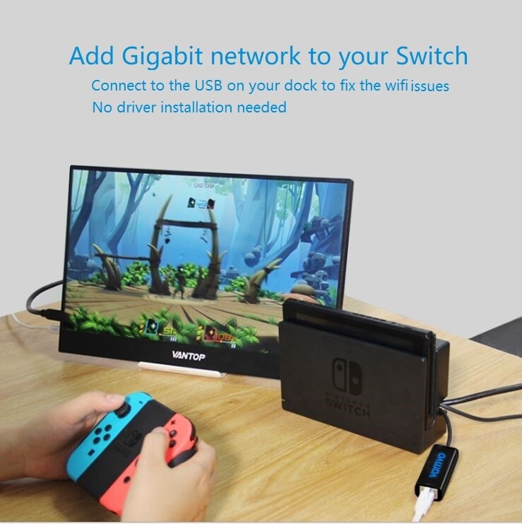 Nintendo Switch Wired Internet LAN Adapter, USB 3.0 to Ethernet Gigabit Adapter