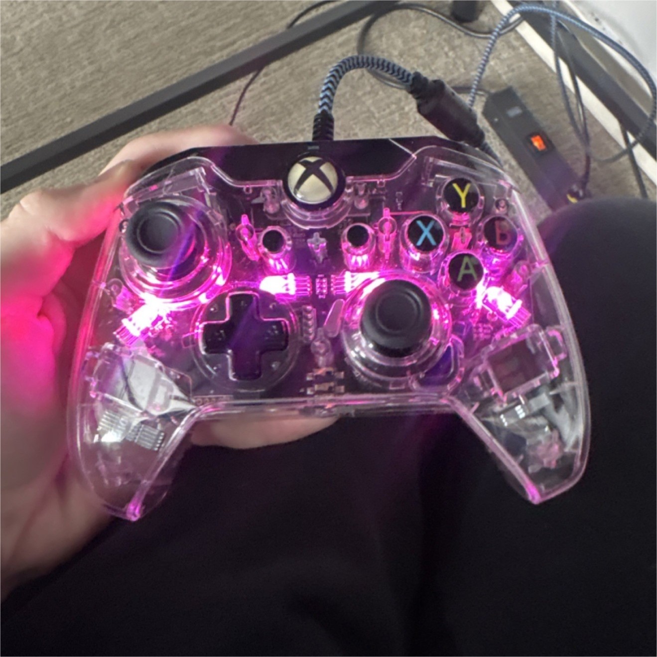 PDP Afterglow Wired Controller for Xbox One – Clear Pink Ergonomic Glossy