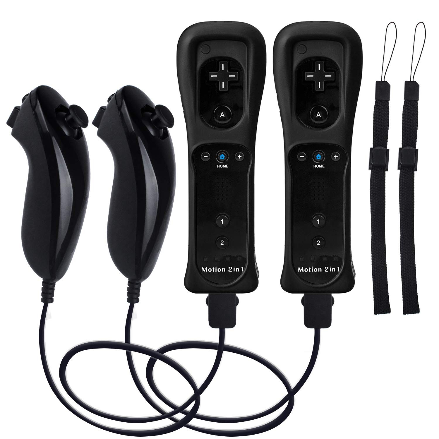 Motion Plus Wii Controllers 2Packs with Nunchucks, Wii Remote Controllers Com…