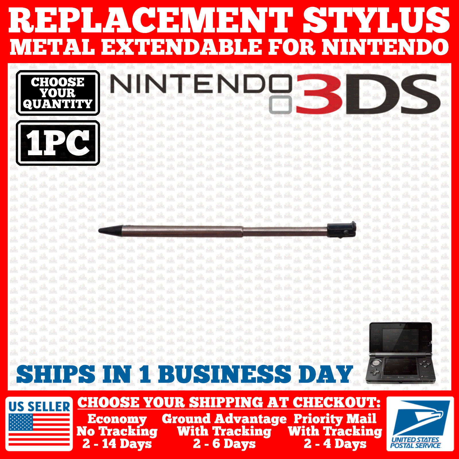 Original 3DS Metal Retractable Stylus For Nintendo Touch Pen Replacement N3DS