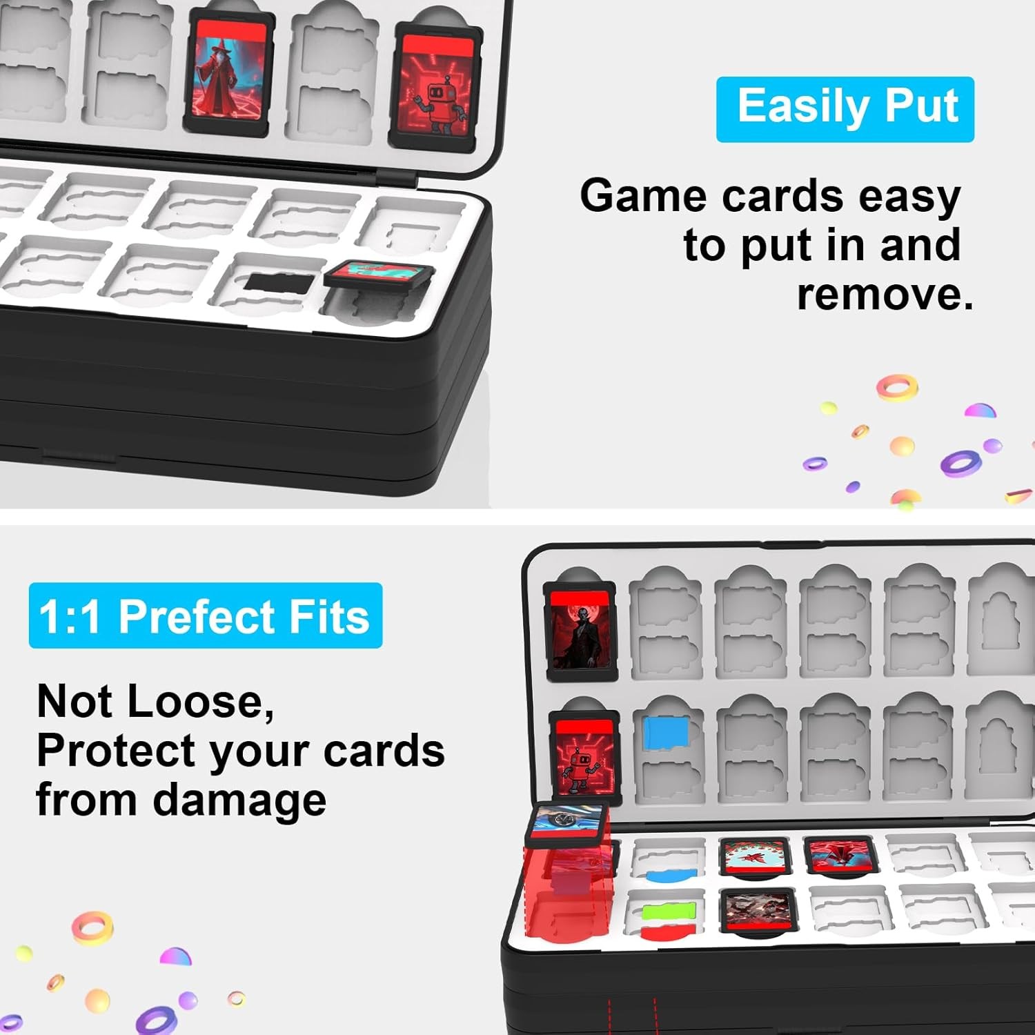 For Nintendo Switch Game Card Case – 48 / 96 / 120 Slot Storage Box & SD Cards
