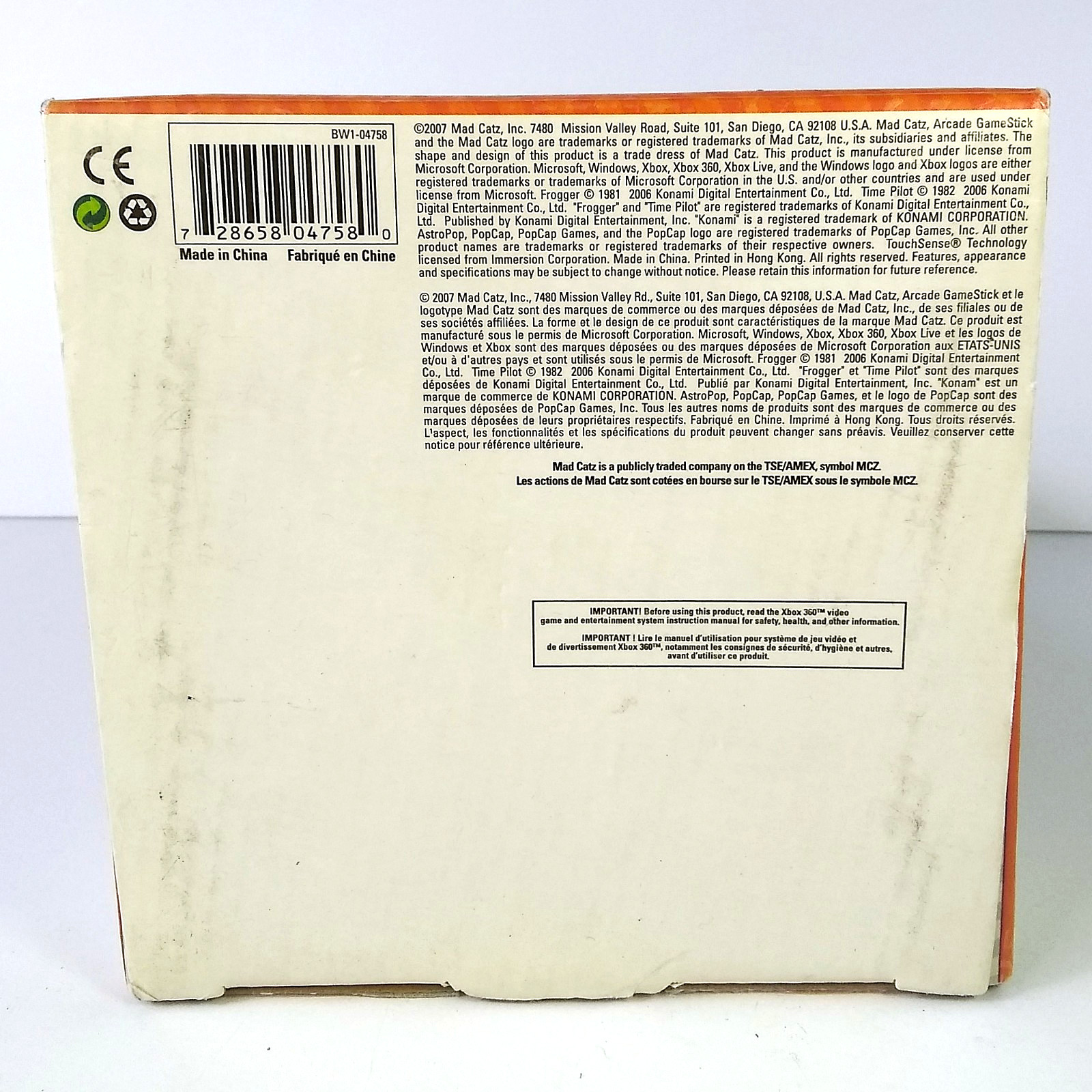 Mad Catz Arcade GameStick for Xbox 360 USB White 4758 New in box * READ