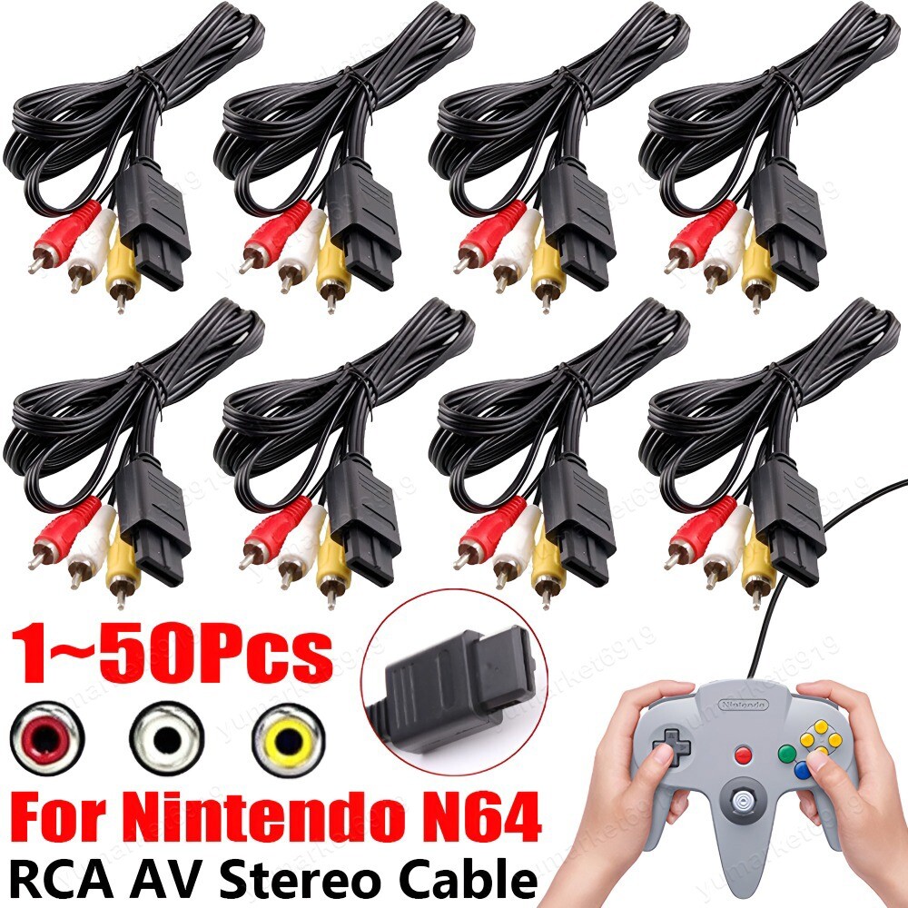 6FT RAC AV TV Audio Video Cable Cord For Super Nintendo SNES N64 Game Cube Lots