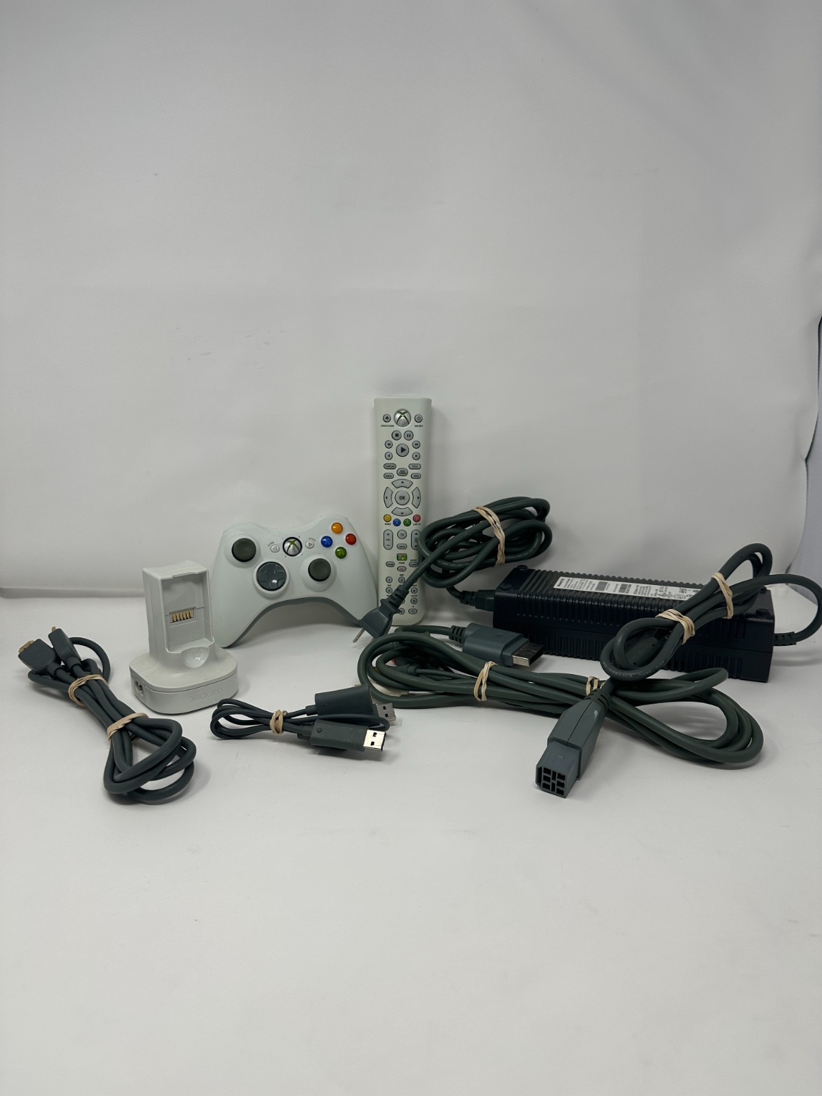 Xbox 360 Accessory Lot OEM Controller Power Supply Remote Cables Untested