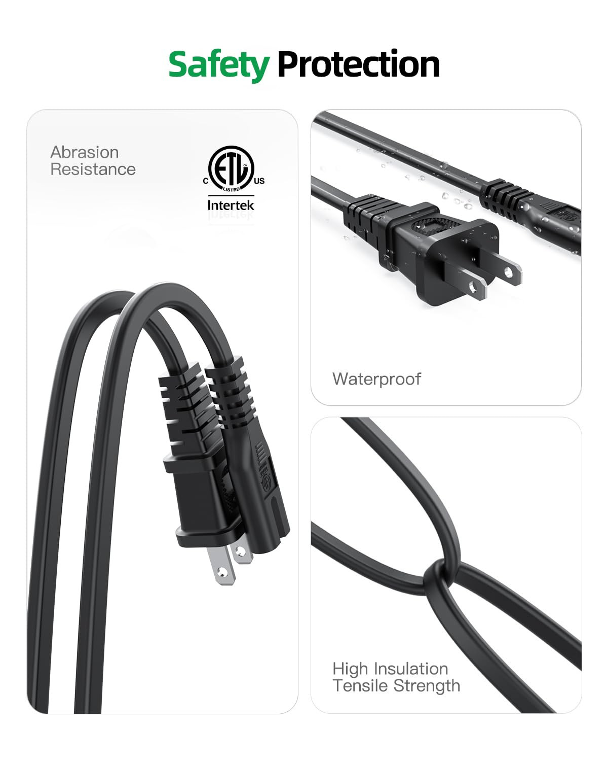 AC Power Cord Cable Fit for Sony PS5 PS4 PS3 Slim Playstation 5 4 3, Xbox Series