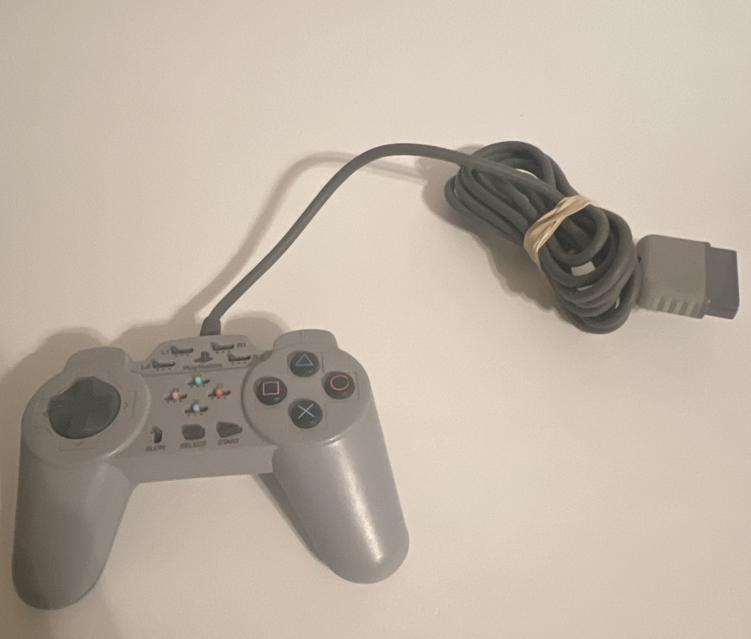 PlayStation PS1 Controller SCPH-1080 Turbo Wired Gray 6 ft Cable