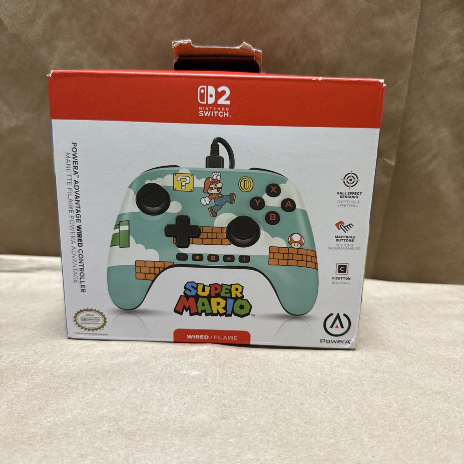 PowerA Advantage Wired Controller for Nintendo Switch 2 Mario Time – Brand New