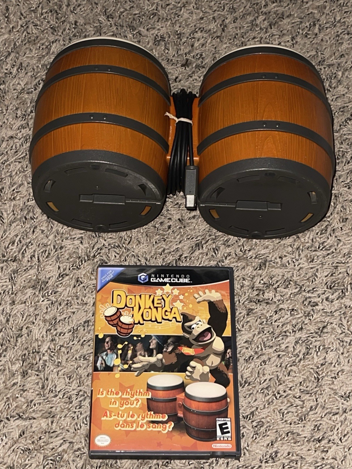 Nintendo Donkey Kong Bongos Controller & Donkey Konga GameCube Lot Bundle