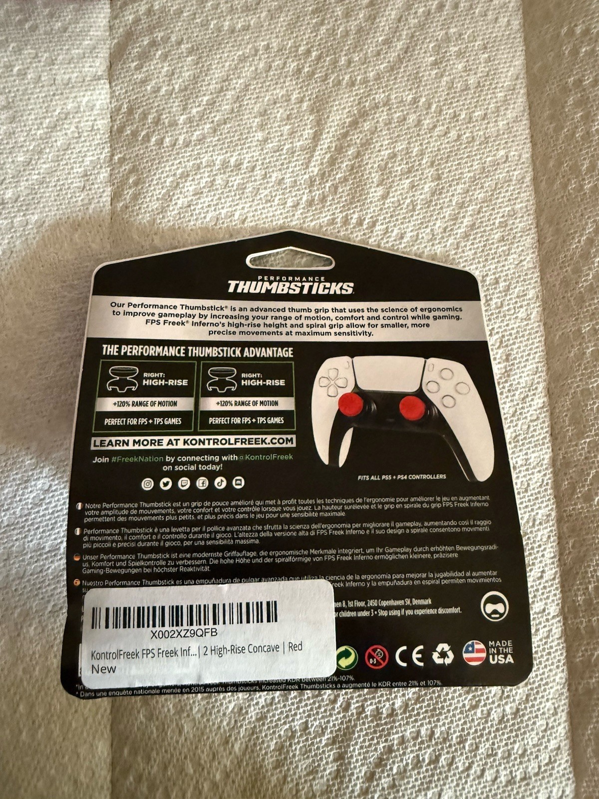 KontrolFreek Red Inferno Thumbsticks for PS5 PS4 Analog Sticks Caps New