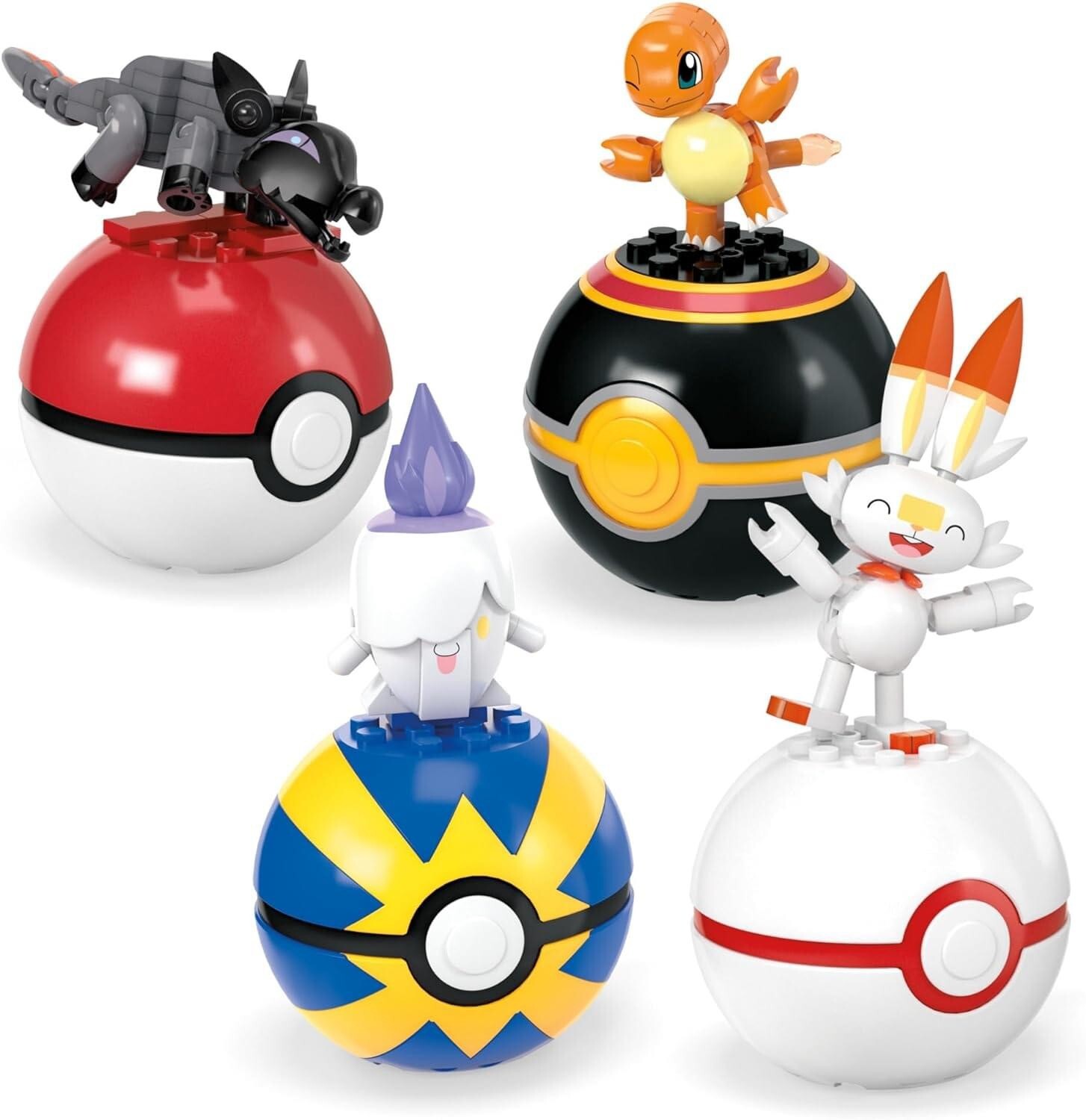 4 Pokeball – Pokemon with small random figure incuded, new in factory packaging