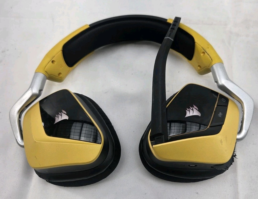 Corsair Void Pro Yellow RGB Wireless Gaming Headset Yellowjacket Used